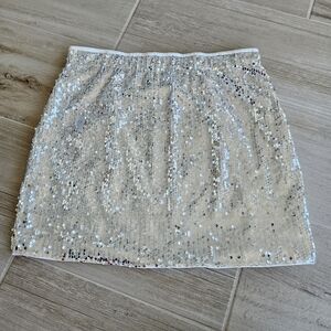 SHEIN Silver Sequin Mini Skirt Size 1XL NWOT